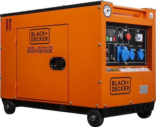 Black & Decker Тиха Генератор Дизел с Миза, Гуми и Максимална Мощност 7.5kVA