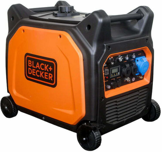 Black & Decker Αθόρυβη Γεννήτρια Inverter Βενζίνης Τετράχρονη με Αυτόματη Μίζα, Ρόδες και Μέγιστη Ισχύ 6.5kVA