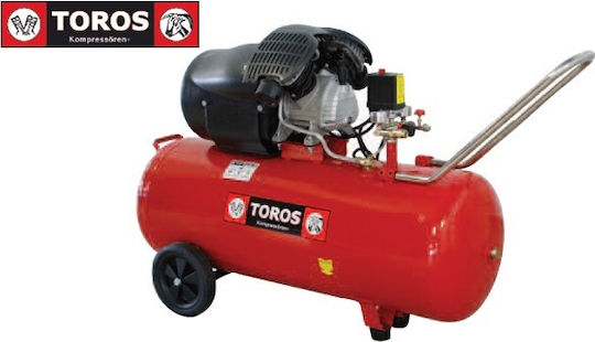 Toros TM 100/3 Μονοφασικό Κομπρεσέρ Αέρος 73dB με Ισχύ 3hp και Αεροφυλάκιο 100lt