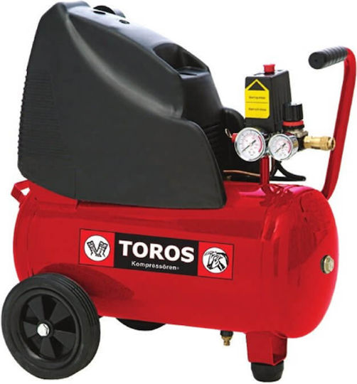 Toros EM 24/2 Cu o singură fază Compresor de aer cu Putere 2hp și Rezervor de aer 24lt 40141