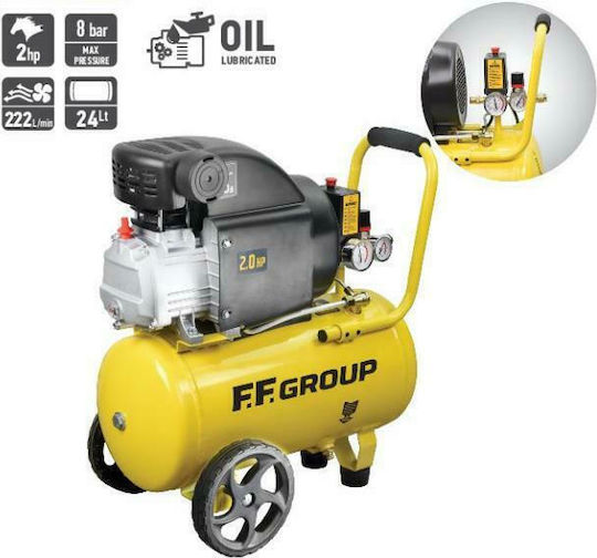 FFG AC-D 24/2MC Easy Single-Phase Air Compressors 96dB with Power 2hp and Airtank 24lt 45897