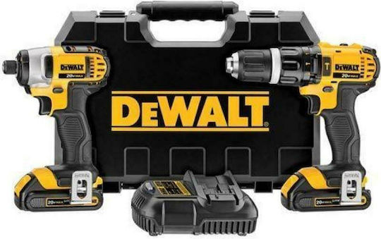 Dewalt Set Impact Drill Driver & Impact Screwdriver Brushless 18V with 2 Batteries 2Ah and Case