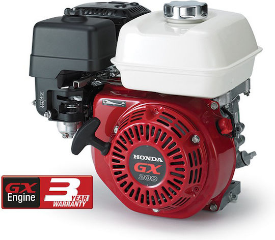 Honda GX 200 Gasoline Engine 4 Stroke 196cc 6.5hp Maximum Revolutions 3600rpm Horizontal Axis with Cone and Starter (Tank 3.1lt)