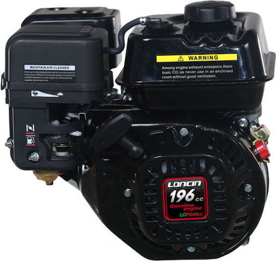 Loncin G200F Бензинов двигател 196сс 6к.с Μέγιστων Στροφών 3600обороти в минута Οριζόντιου Άξονα με Σφήνα και Μίζα