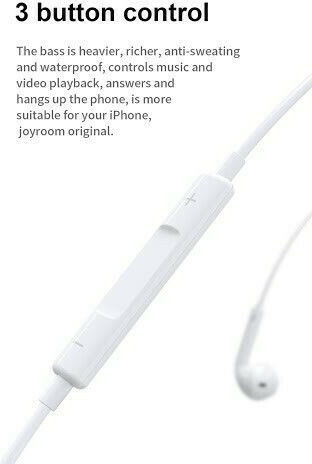 Joyroom JR-EP3 Handsfree cu două căști cu mufă Lightning Alb