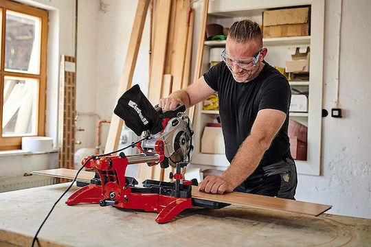 Einhell TC-SM 2131/1 Dual Miter Saw Electric Sliding with Power 1500W, Laser Guide, Cutting Disc Diameter 210mm & Cutting Speed 4900rpm