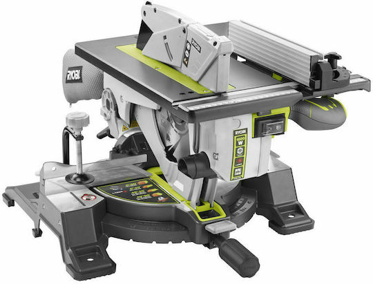 Ryobi RTMS1800G Kapp- und Gehrungssäge Elektrisch 1800W Zwei Arbeitsgänge mit Schnittführung (Laser) & Scheibendurchmesser 254mm