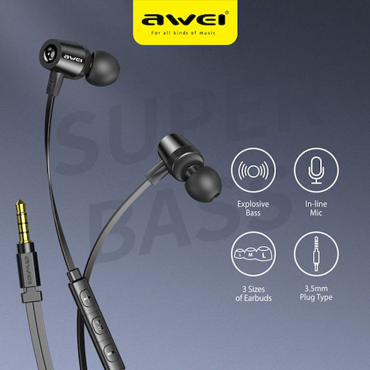 Awei Superbass L1 In-ear Handsfree with 3.5mm Connector Black