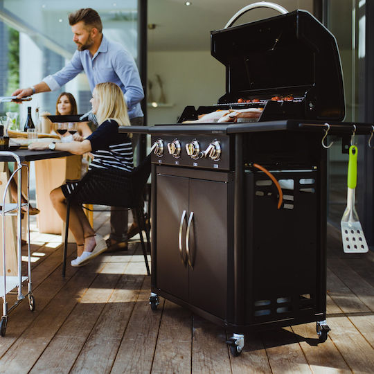 Australia 425G Gasgrill Gusseisen Rost 64cmx44.5cmcm mit 4 cm 16.8kW und Seitenbrenner