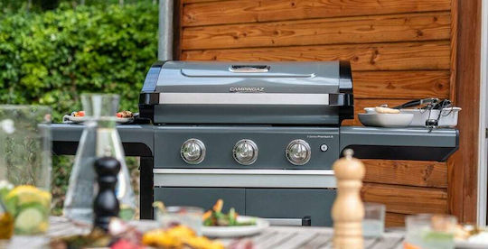 Campingaz 3 Series Premium S Grătar pe gaz Din fontă Grătar 61bucx46buccm cu 3 buc 10.2kW și Arzător Lateral