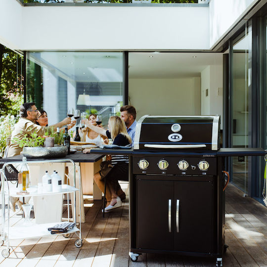 Australia 415 G Gasgrill Gusseisen Rost 64cmx44.5cmcm mit 4 Stück 16.8kW
