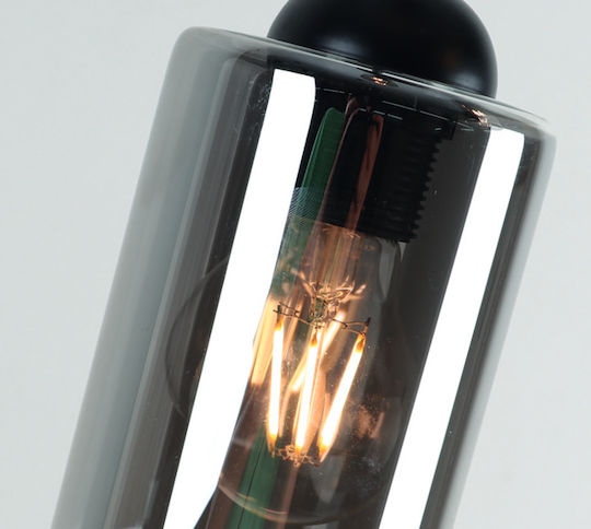 Home Lighting Smog Κρεμαστό Φωτιστικό Γκρι με Ντουί E27 10x200εκ.