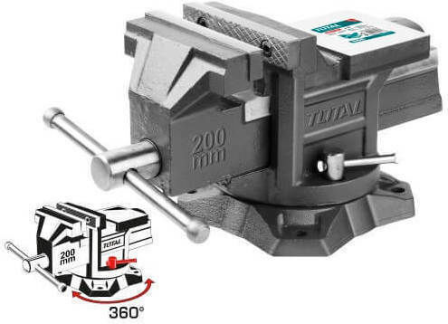 Total Rotating Countertop Vise Made of Cast Iron with Maximum Opening 200mm