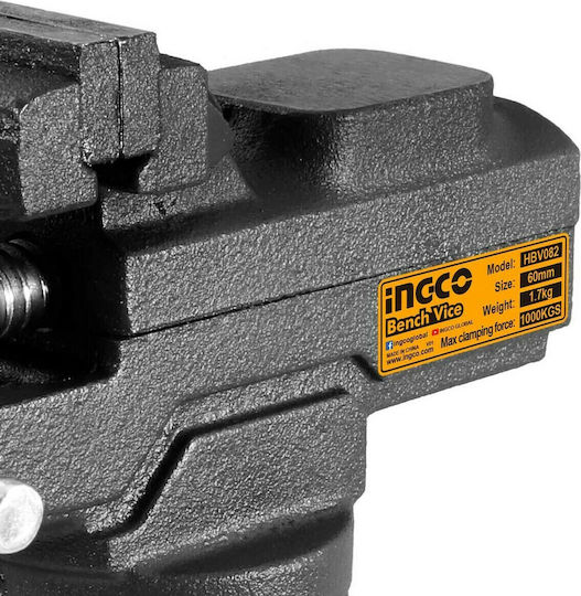 Ingco Rotating Countertop Vise Cast Iron with Maximum Opening 60mm