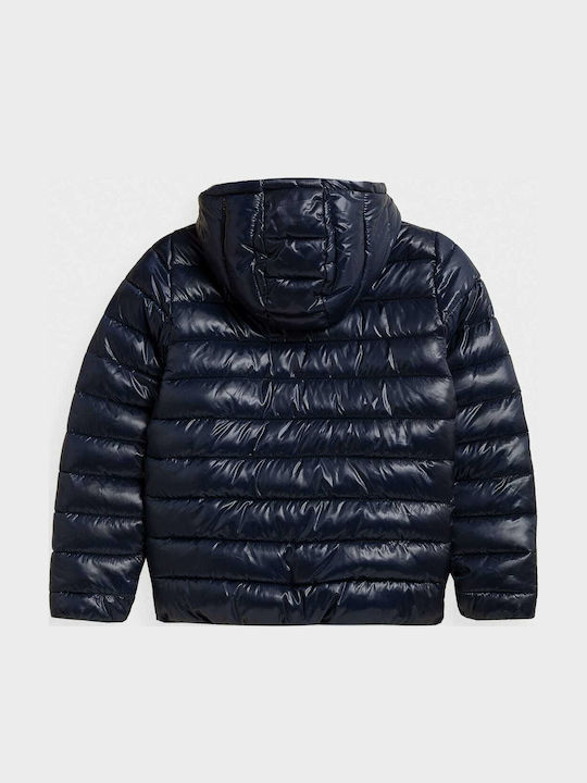 Kids' Quilted Jacket Short with Hood Navy Blue