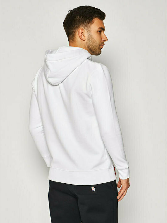 Alpha Industries Basic Men's Sweatshirt with Hood and Pockets White
