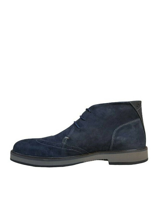 Suede Navy Blue Men's Boots