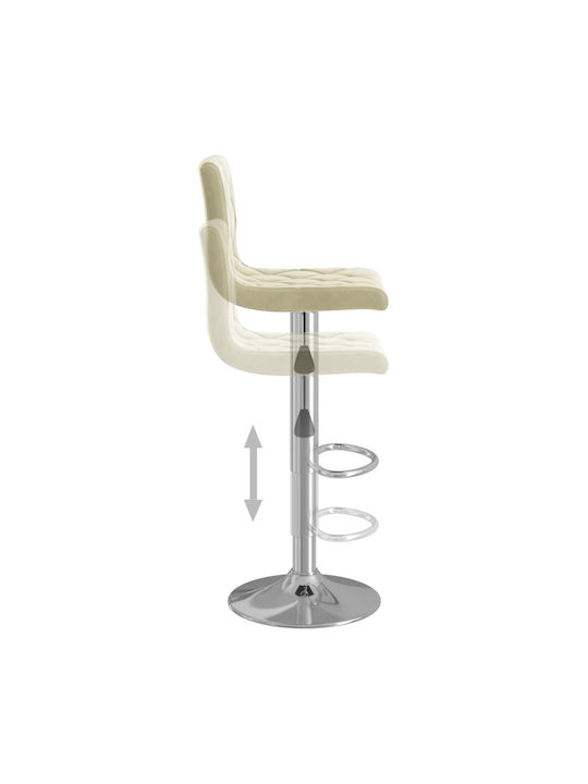 Stool Bar with Back & Adjustable Height Cream 2pcs 40x43x90-111cm