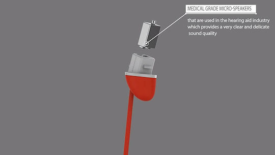 Allocacoc Earbeans Bass In-ear Handsfree με Βύσμα 3.5mm Κόκκινο