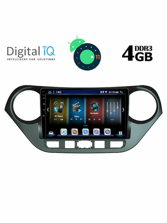 Digital IQ Car Audio System for Hyundai i10 2014-2020 (Bluetooth/USB/AUX/WiFi/GPS/Apple-Carplay/CD) with Touch Screen 9" DIQ_BXD_6224