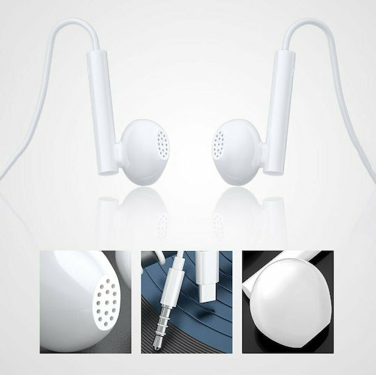 WK YA01 In-ear Handsfree με Βύσμα 3.5mm Λευκό