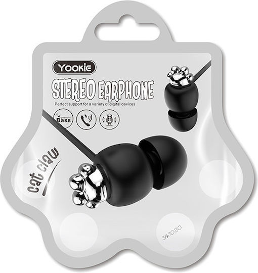 Yookie YK1080 In-ear Handsfree με Βύσμα 3.5mm Μαύρο