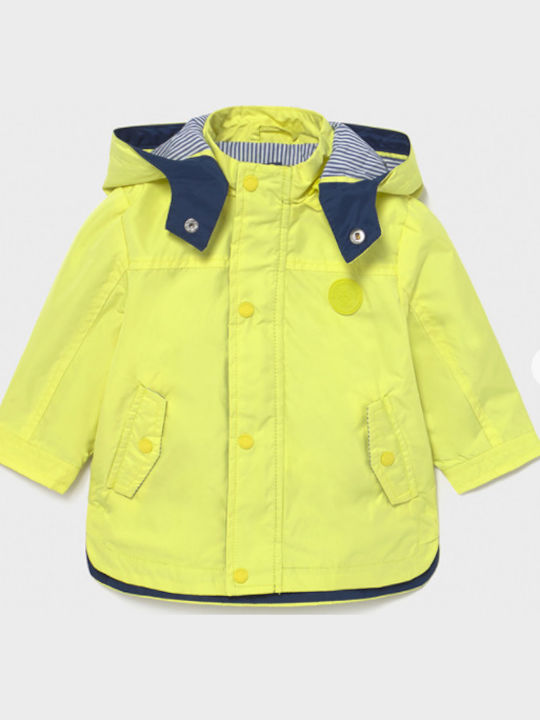 Kinder Sportjacke Lang Winddicht mit Kapuze Gelb