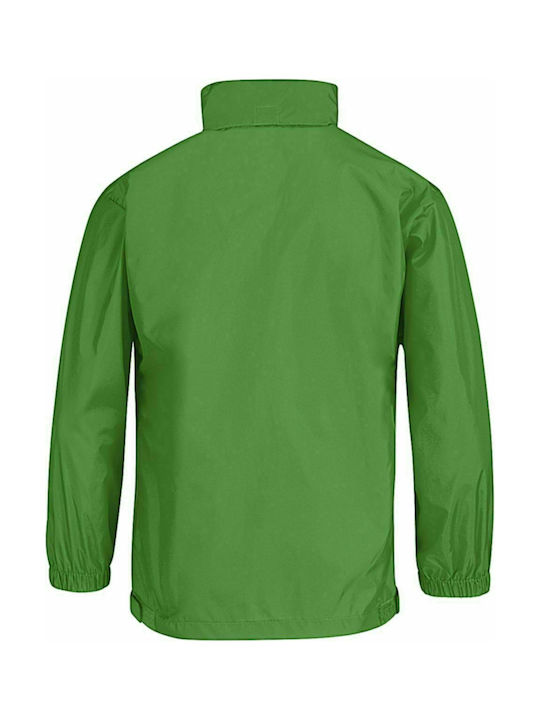 B&C Kids Sports Jacket short Windproof Green Sirocco JK950