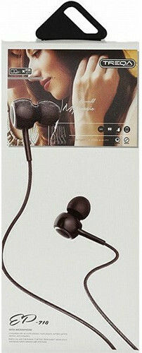 Treqa EP-718 In-ear Handsfree Ακουστικά με Βύσμα 3.5mm Μαύρο