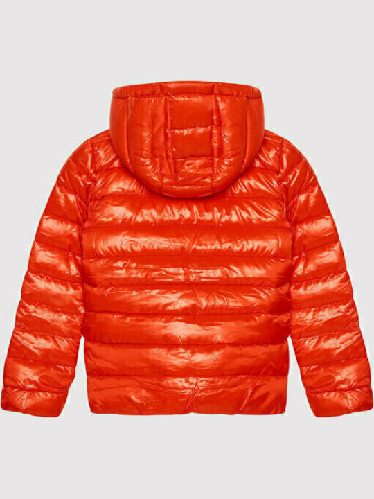 Kids' Quilted Jacket Short with Hood Red