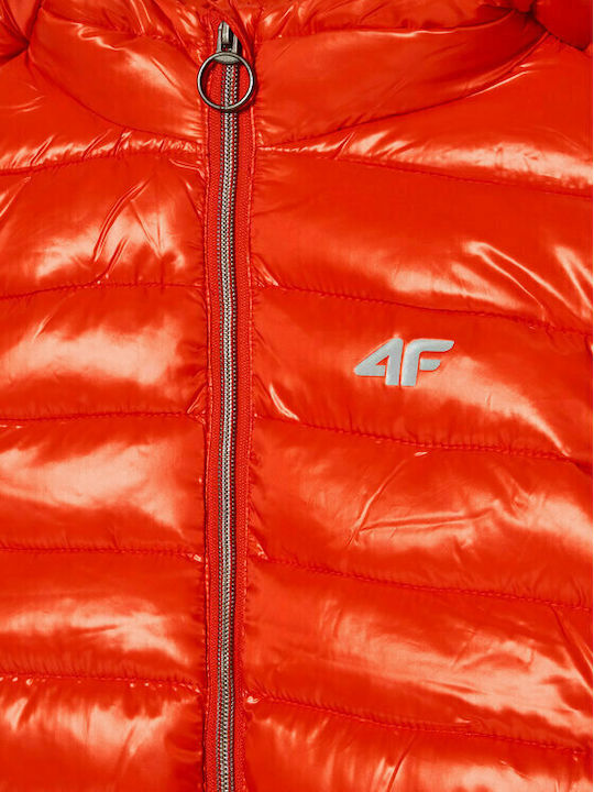 Kids' Quilted Jacket Short with Hood Red