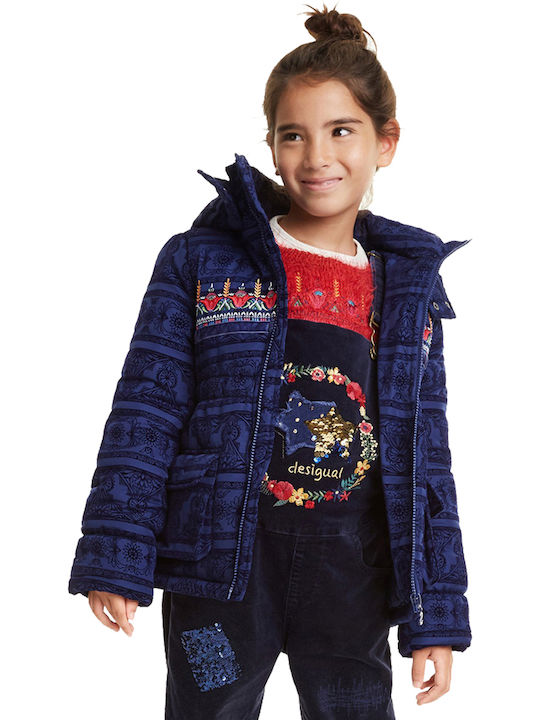Pitaya Kids Casual Short Hooded Blue Jacket