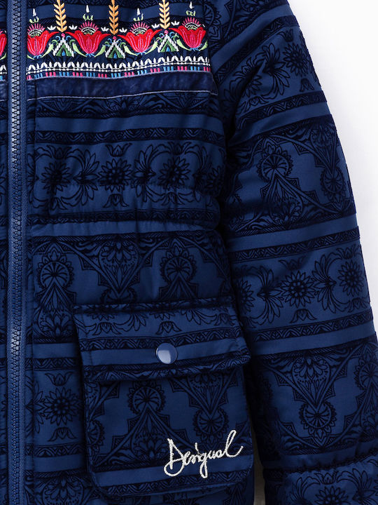 Pitaya Kids Casual Short Hooded Blue Jacket