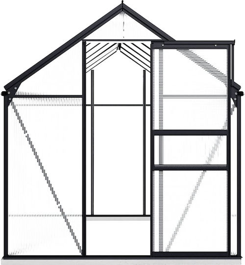 vidaXL 48218 Gewächshaus Typ Haus mit Aluminiumrahmen 3.7x1.9x22m