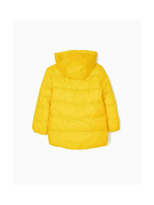 Zippy Kids Quilted Jacket short with Lining & Protection Hood Yellow