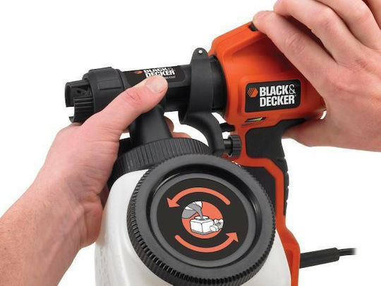 Black & Decker HVLP200 Ηλεκτρικό Πιστόλι Βαφής 400W με Δοχείο 1.2lt