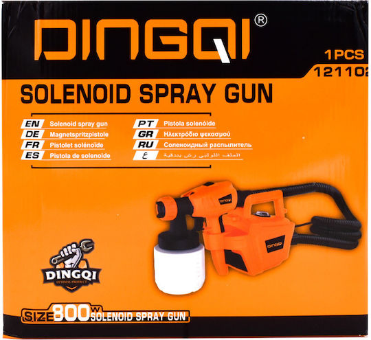 Dingqi 121102 Ηλεκτρικό Πιστόλι Βαφής 800W με Δοχείο 0.8lt