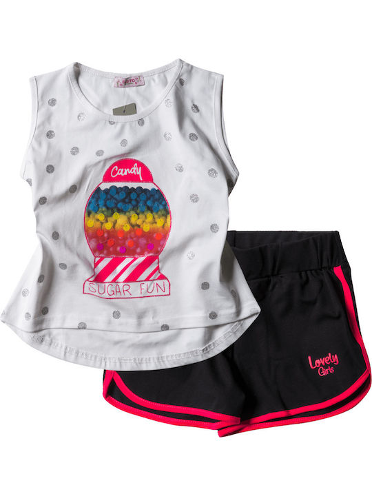 Εβίτα Kinder Set mit Shorts Sommer 2Stück Weiß