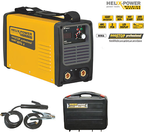 Helix MMA-180Xi Ηλεκτροκόλληση Inverter MMA με Μέγιστο Ρεύμα Συγκόλλησης 180A και Κύκλο Εργασίας 80%