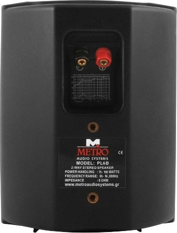 Metro PL6 Passive Wall Speaker 75W Piece 21.5x17.5x28cm Black