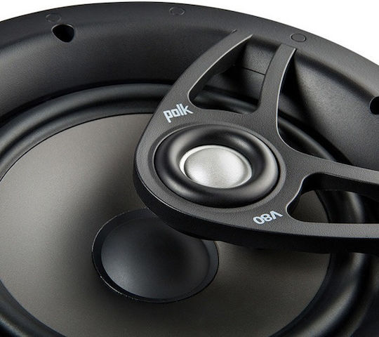 Polk Audio V80 Ηχείο Οροφής 100W (Τεμάχιο) Λευκό