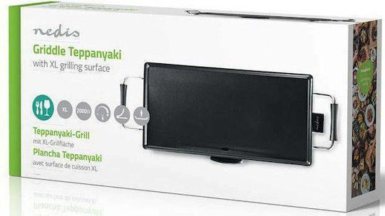 Nedis Teppanyaki Grilling Plate with Adjustable Thermostat 2000W 47.5x26.5cm.