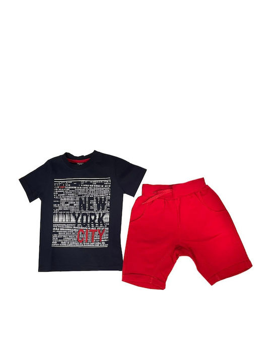 Funky Kids Set with Shorts Summer 2pcs Navy Blue