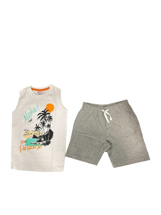 Funky Kids Set with Shorts Summer 2pcs White