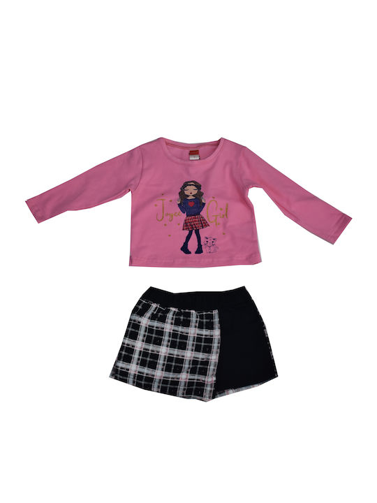 Joyce Kids Set with Skirt Winter 2pcs Pink