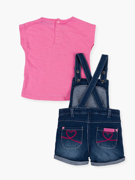 Losan Kinder Set mit Shorts Sommer 2Stück Rosa 118-8007ΑΛ 118-8007AL