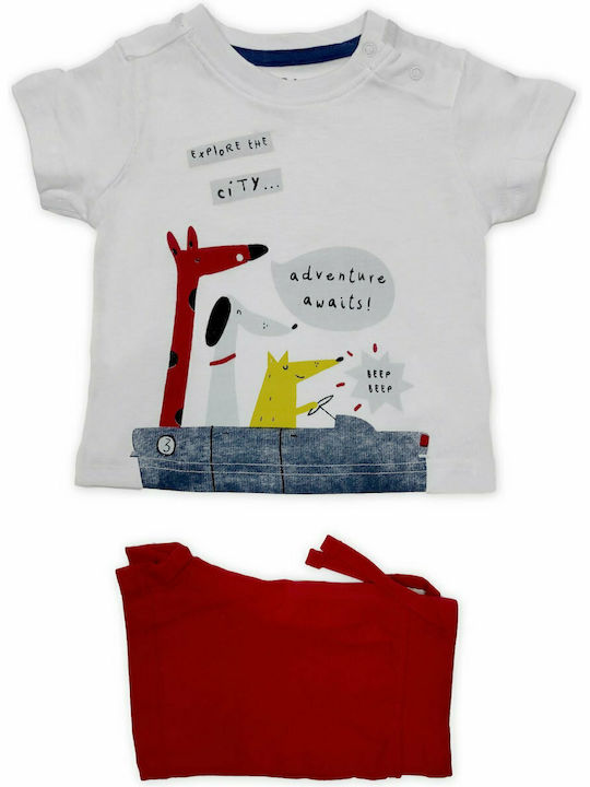 Losan Kinder Set mit Shorts Sommer 2Stück Weiß 017-8044AL