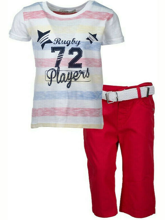 Hashtag Kids Set with Shorts Summer 2pcs Red