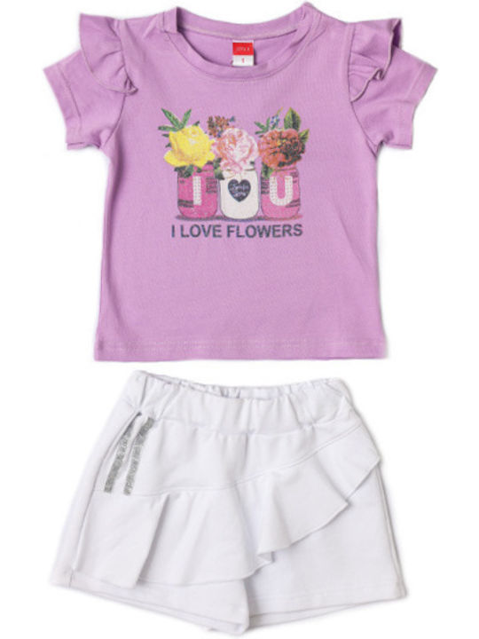 Joyce Kids Set with Shorts Summer 2pcs Lilac