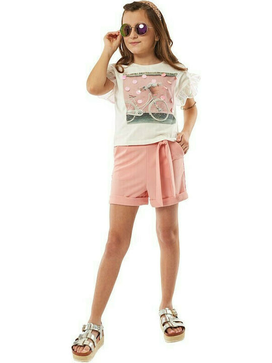 Εβίτα Kinder Set mit Shorts Sommer 2Stück Weiß